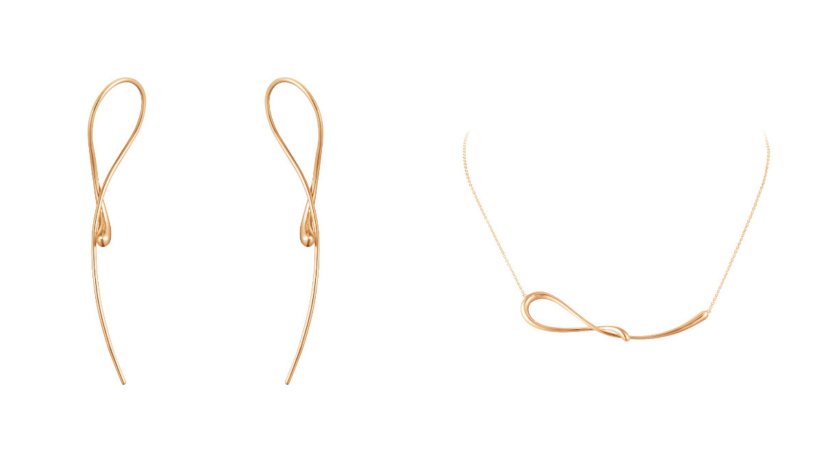 MERCY系列18K玫瑰金手鐲、MERCY系列18K玫瑰金項鍊。