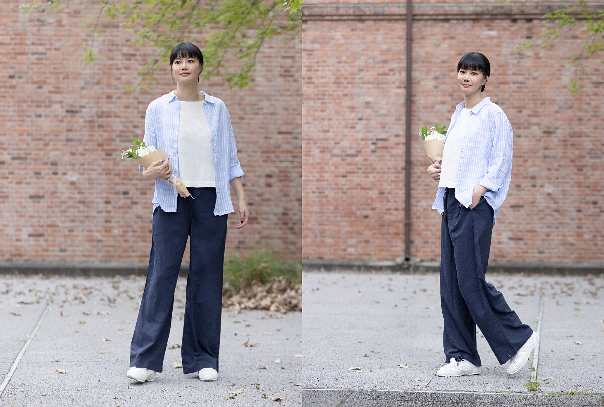 UNIQLO 特級亞麻條紋襯衫(長袖) 475648、UNIQLO 亞麻混紡上衣(無袖) 479966、UNIQLO 亞麻混紡長褲 473791。