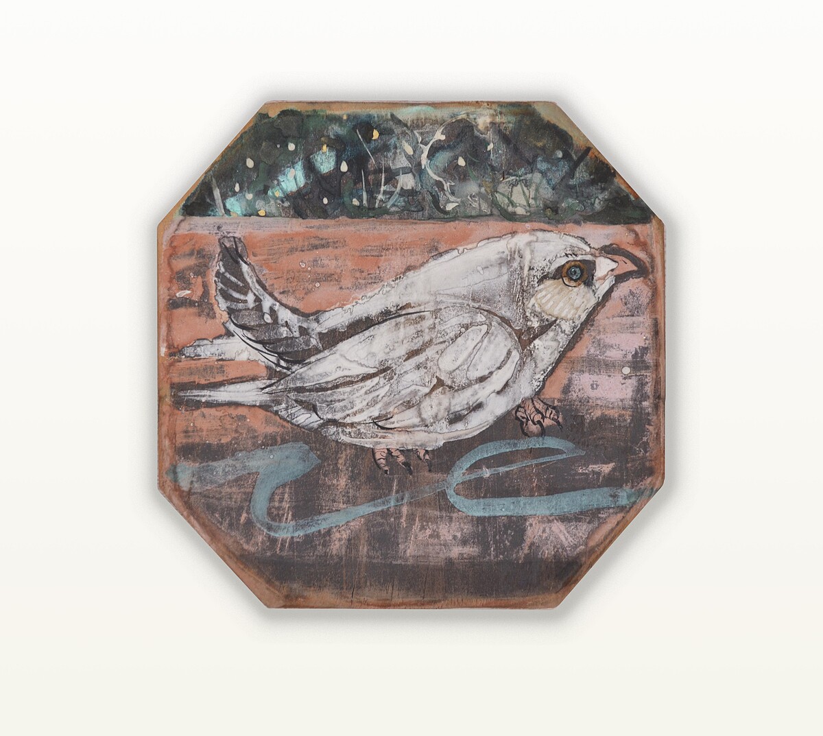 洪永欣 Alerte, 2024 木板、礦物顏料、天然土 10 x 10 cm