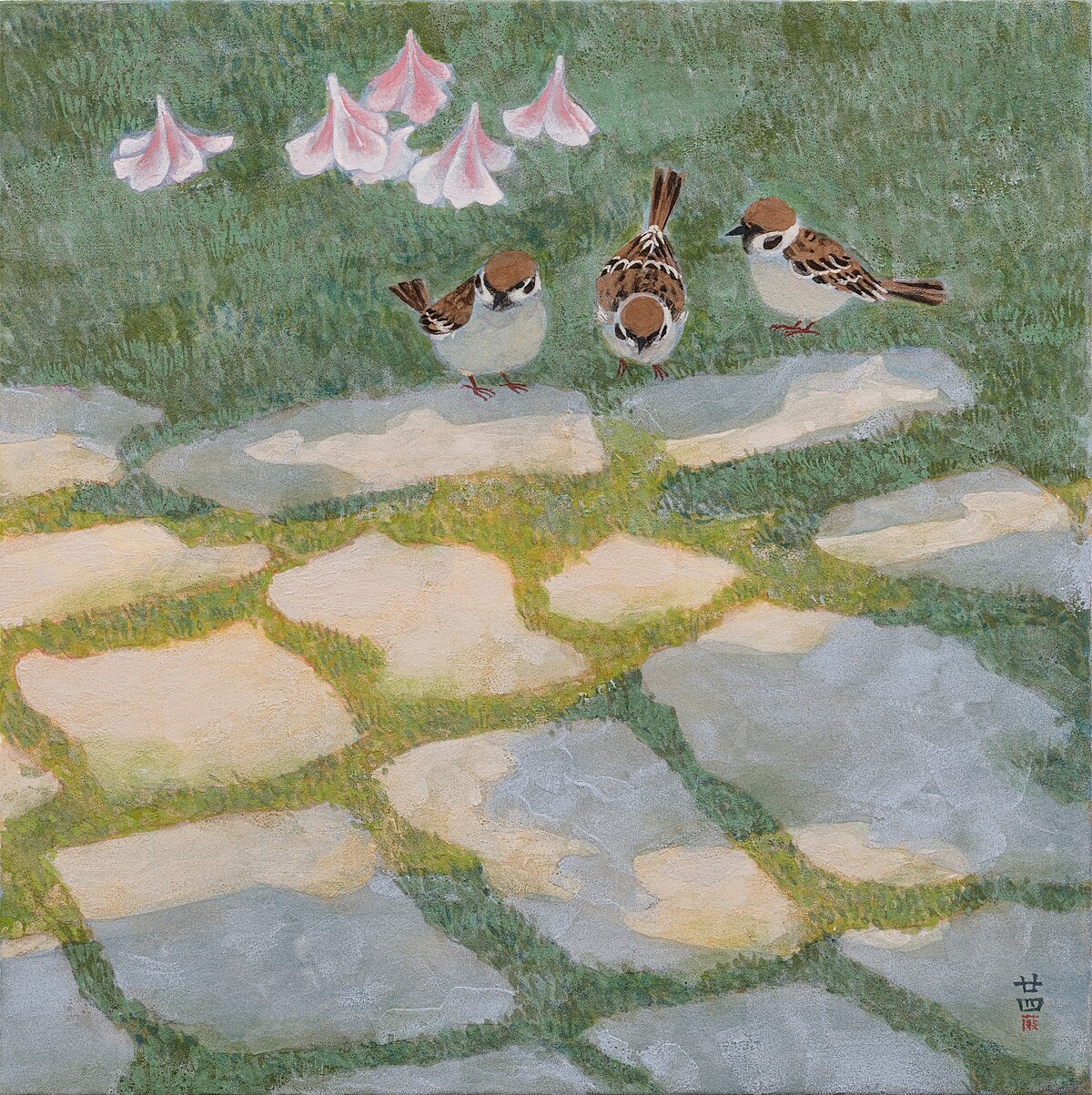 葉采薇 春分, 2024 紙本膠彩 29 x 29 cm