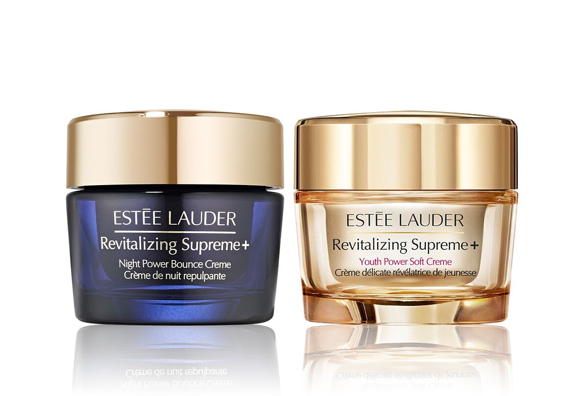 新竹大遠百雅詩蘭黛日夜年輕膠原精選組價值10,480元、特價5,500元。內含年輕無敵一夜修護膠原霜75ml正貨、年輕無敵膠原霜75ml正貨。