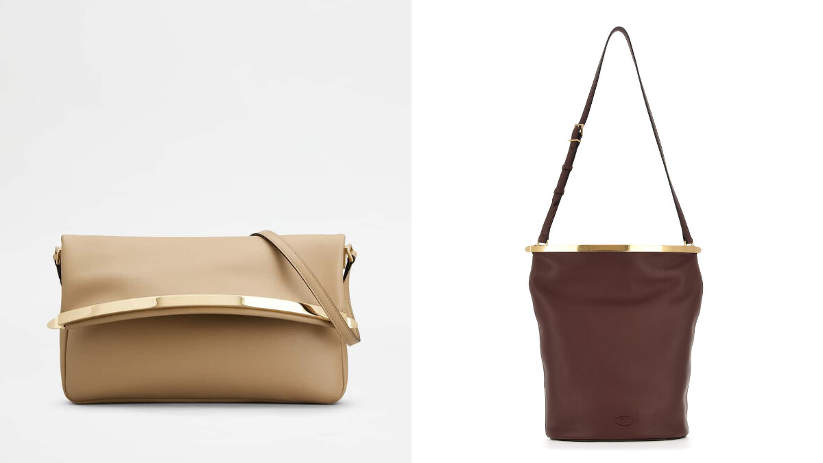 MAGENTA淺棕色翻蓋肩背包，NT76,900、MAGENTA酒紅色肩背包，NT85,900。