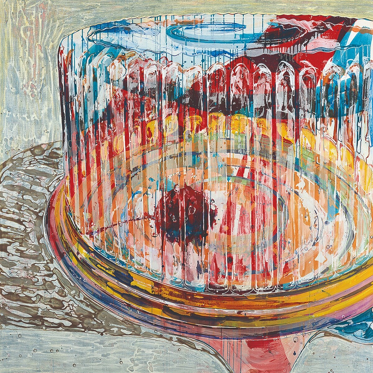 王亮尹《最後的願望》,2013,壓克力顏料、畫布,160 x 160公分。臺北市立美術館典藏。