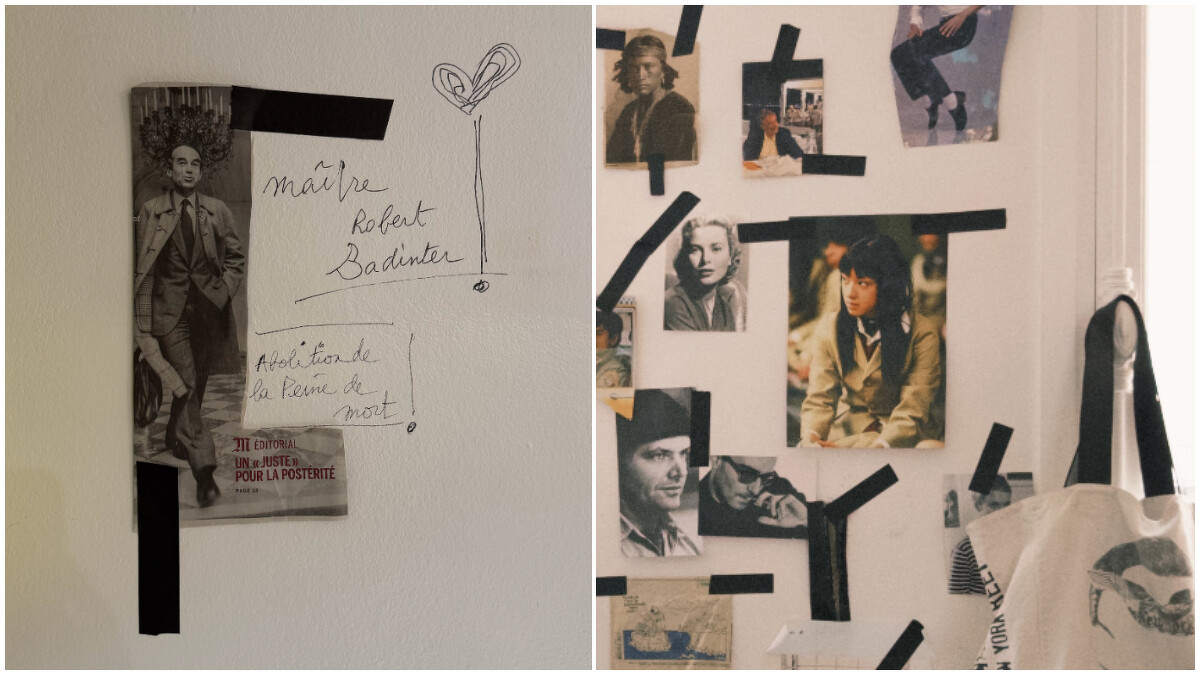 Agn&egrave;s 女士的私人辦公室牆面貼滿他的靈感來源，以及他珍愛的影像。