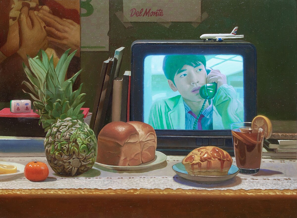 RIVER ART GALLERY大河美術 Peter Hong Tsun Chan, &ldquo;Study for The Password&rdquo;, 2025, Oil on Masonite, 30.5 x 40.6 cm. Image courtesy of RIVER ART GALLERY.