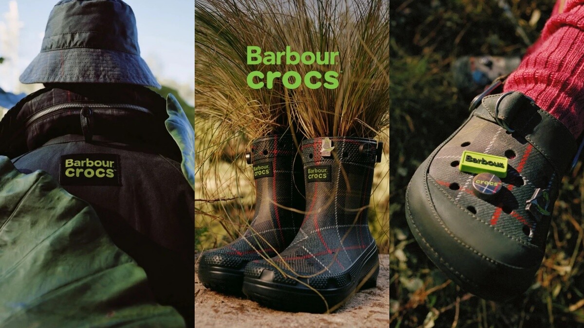 Crocs這次找上英國王室愛牌！與Barbour打造英倫風雨鞋，質感綠格紋真的美