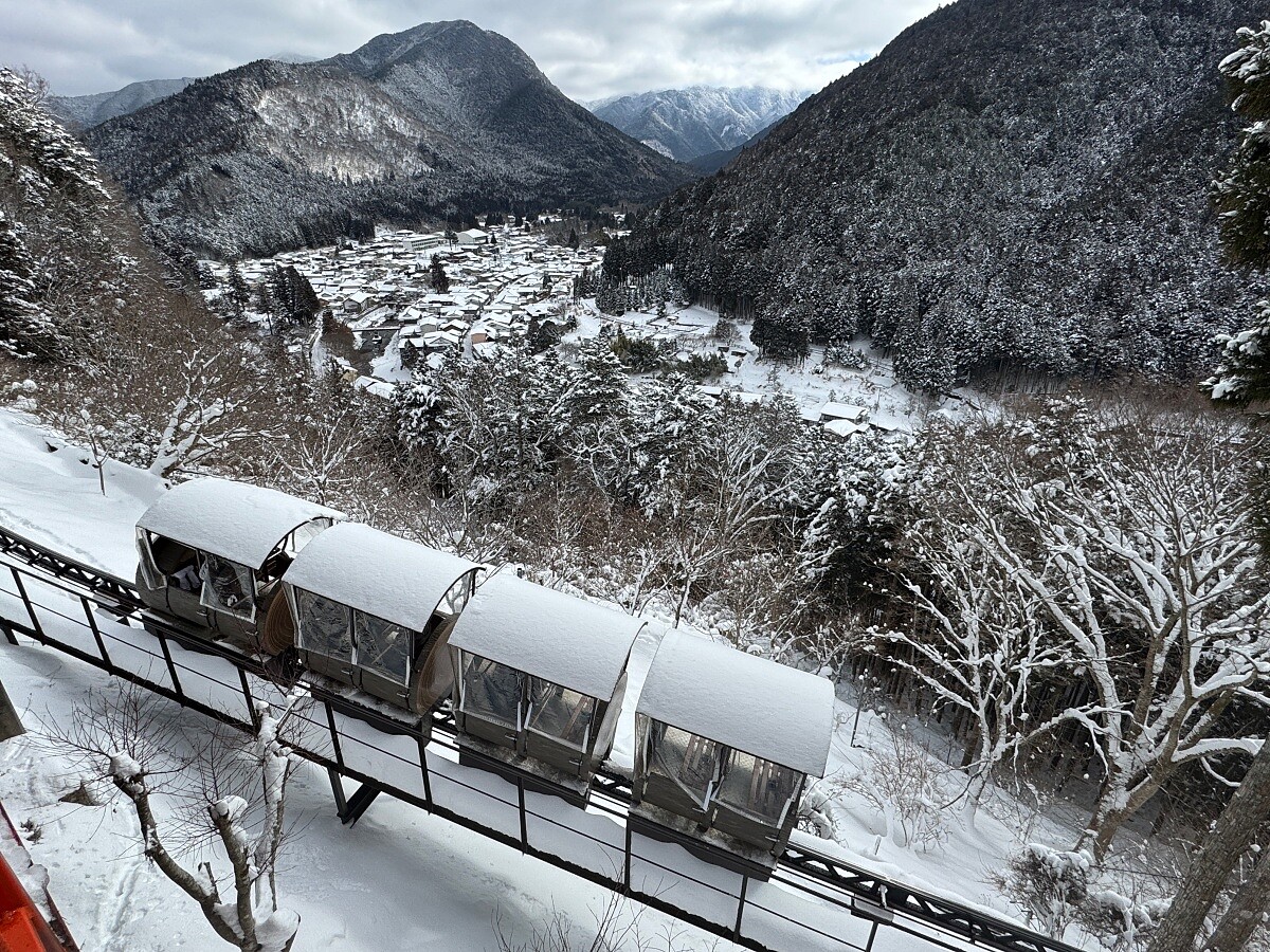 小火車抵達鐘乳石洞後，可以俯瞰整個天川村。