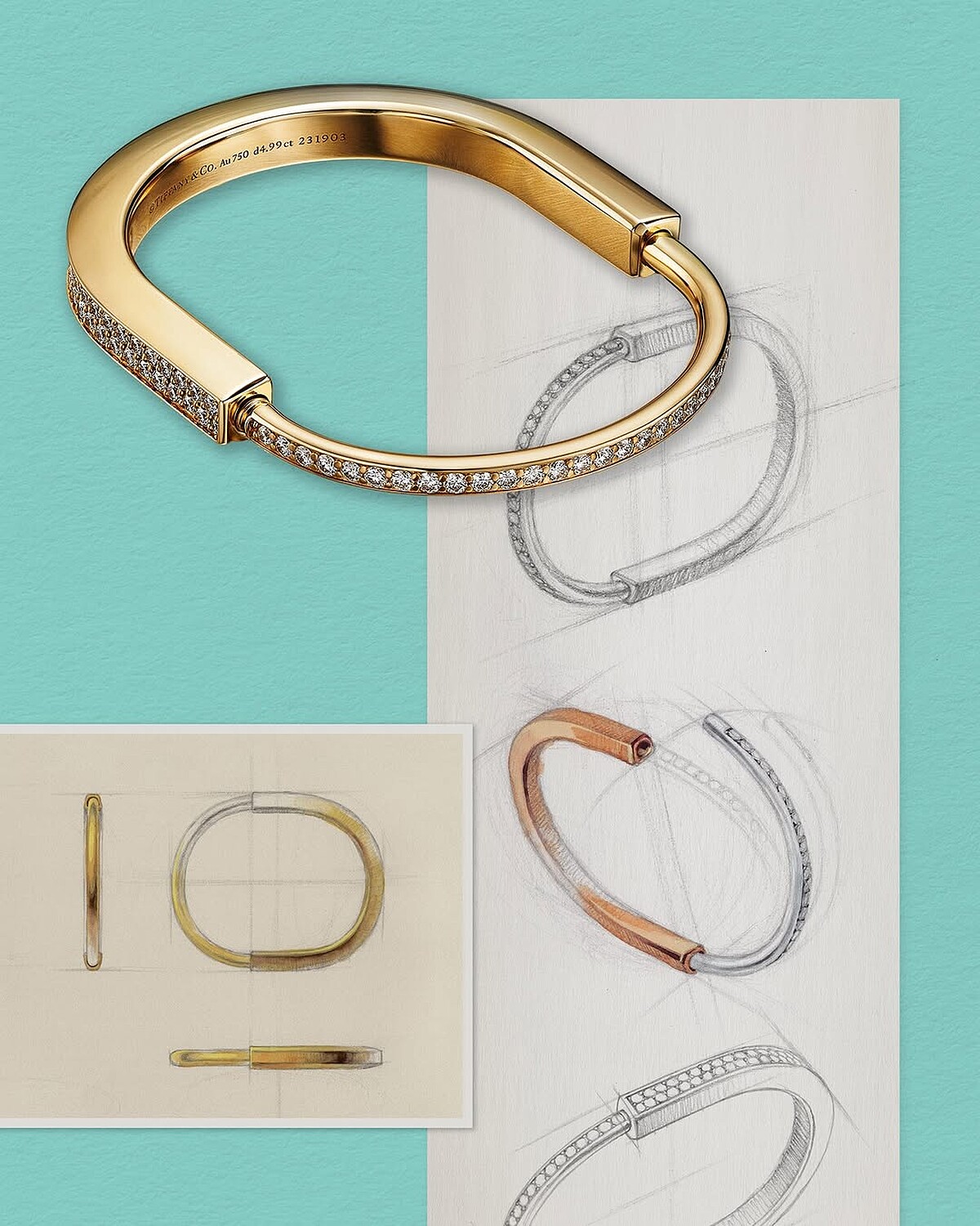 Tiffany Lock系列以一只1883年胸針為原型，並衍生出獨特鎖扣機制。