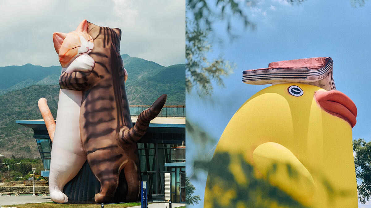 屏東看海美術館一日遊推薦！9隻萌獸攻佔港口！14米擁抱貓咪，交通攻略