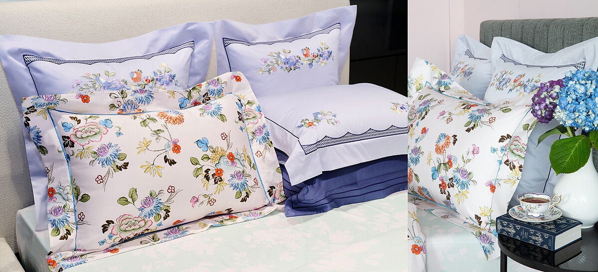 花漾美境印花 雙人四件式床組 義大利原裝(花漾粉)，NT：42,800