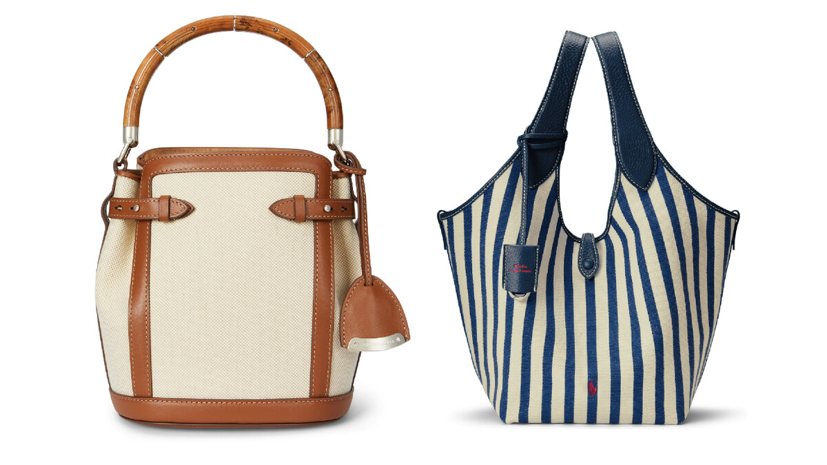 Ralph Lauren Collection The Ralph 帆布小型水桶包 NT$ 80,800,Polo Play 條紋帆布托特包 $13,880。