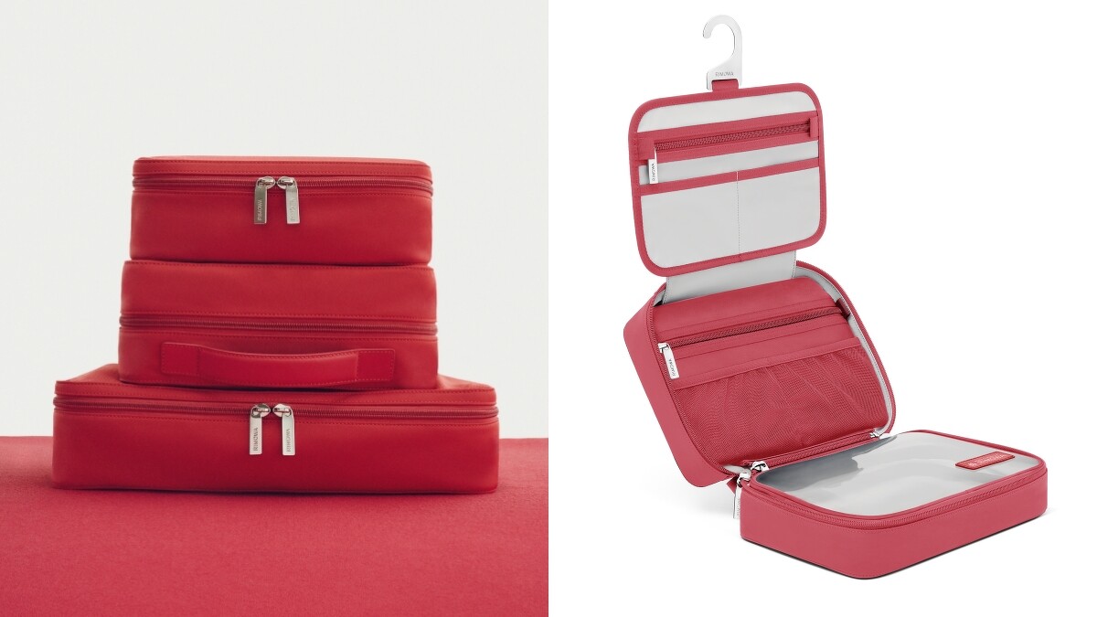 RIMOWA 三折式盥洗包 NT8,500、RIMOWA Packing Cube 收納包 小款NT3,700、中款 NT4,100、大款 NT4,500