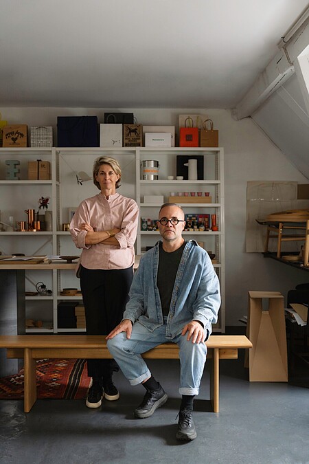 「OEO Studio」兩位設計師（右）Thomas Lykke、（左）Anne-Marie Buemann 。