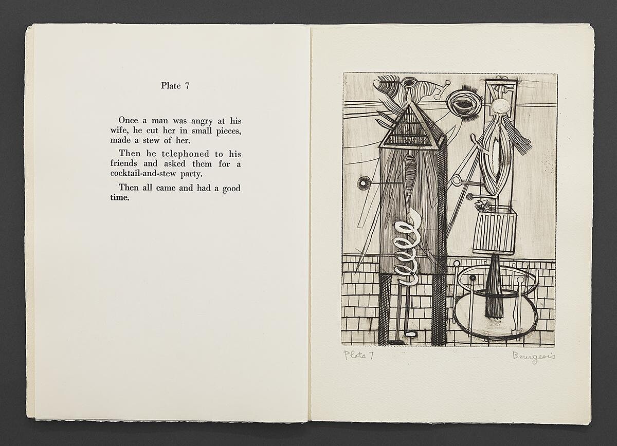 《他消失於全然的沉默中》（He Disappeared Into Complete Silence），包含九幅蝕刻版畫與文字的書冊，第七版畫，25.4 x 35.6 cm，1947。 &copy; 伊斯頓基金會，經紐約 ARS VAGA 授權，攝影／Christopher Burke