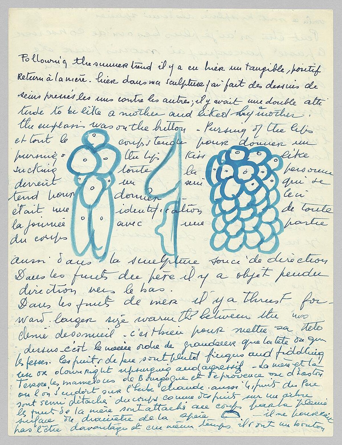 手稿（LB-0464），27.9 x 21.6 cm，約1959。&copy; 伊斯頓基金會，經紐約 ARS VAGA 授權