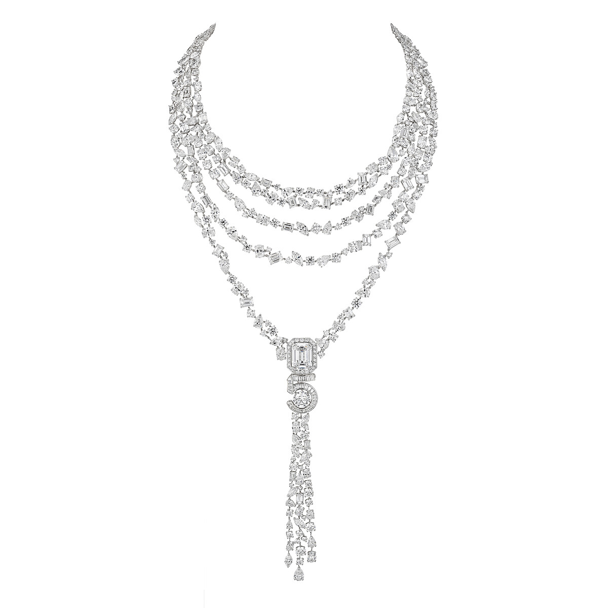 &ndash; Eternal N&deg;5項鍊：18K白金、鑽石及1顆重約10.03克拉祖母綠切割鑽石