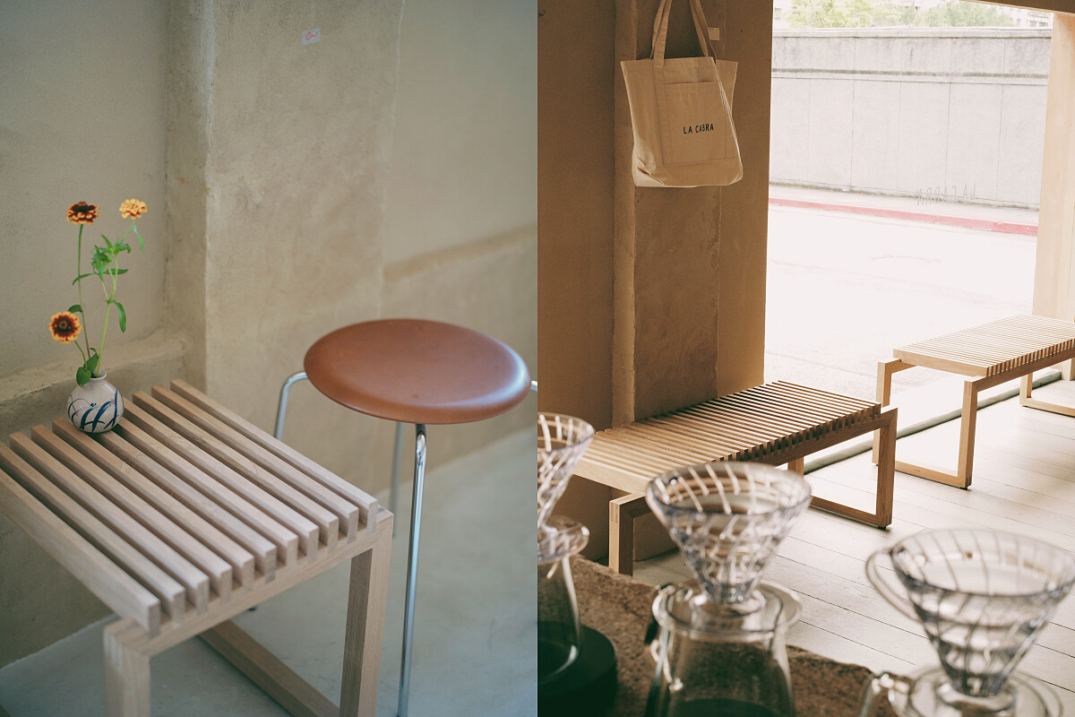 一樓窗邊空間則擺放了包浩斯風格的《Cutter》長凳系列。