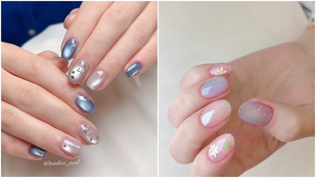 2026美甲推薦｜10款降溫系美甲圖案：冷色、果凍貓眼、粉彩暈染，顯白又極簡！