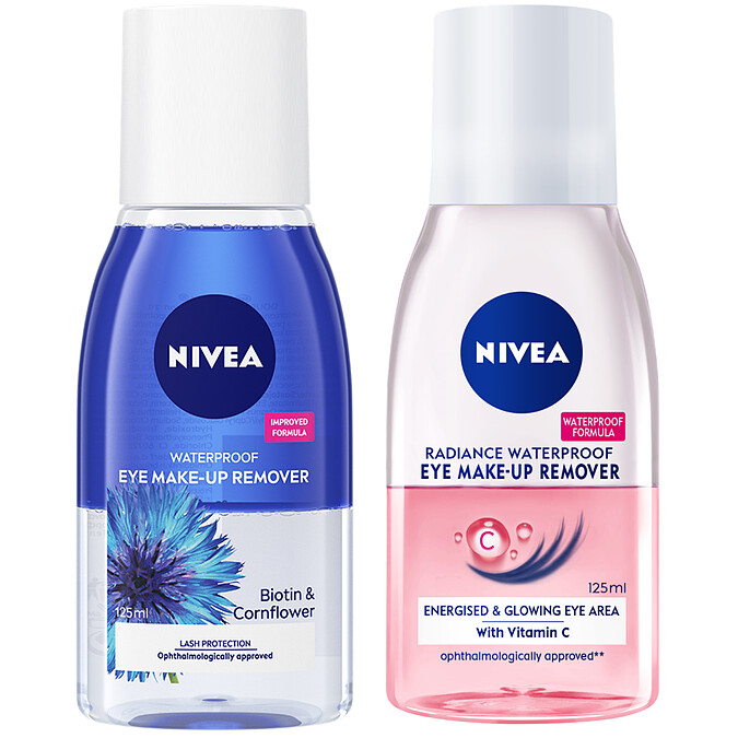 妮維雅極淨深層眼部卸妝液、極淨透亮眼部卸妝液皆為125ml，NT299