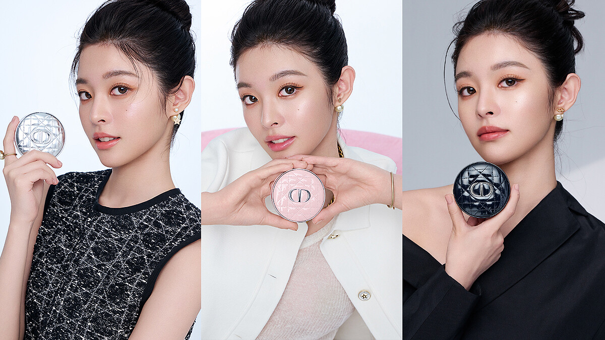 全世界最保濕的氣墊登場！迪奧首款玻尿酸氣墊，一拍更勝水光針，讓新銳演員詹子萱裸妝上鏡，自信綻放超完美的無懈可擊。