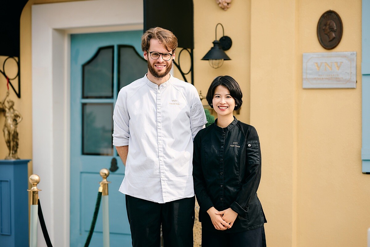 「VNV P&acirc;tisserie et Chocolaterie」兩位主理人 Vincent 與 Valda。