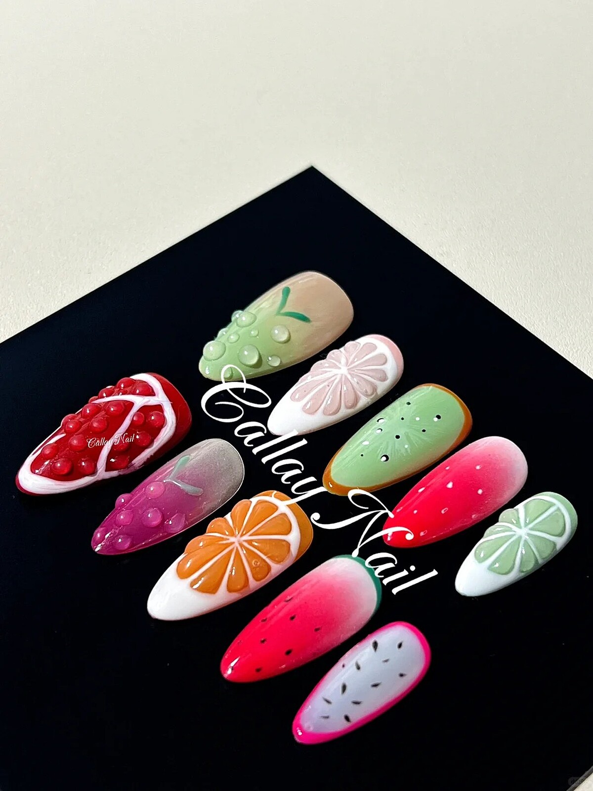 多種可愛水果美甲 (Photo/小紅書＠Callay Nail)