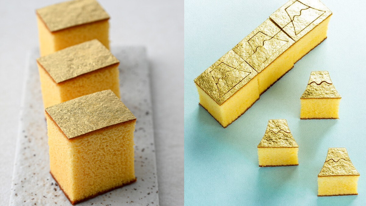 金澤萬久 富士山造型金箔蛋糕 (Photo／www.mameya-bankyu.com)