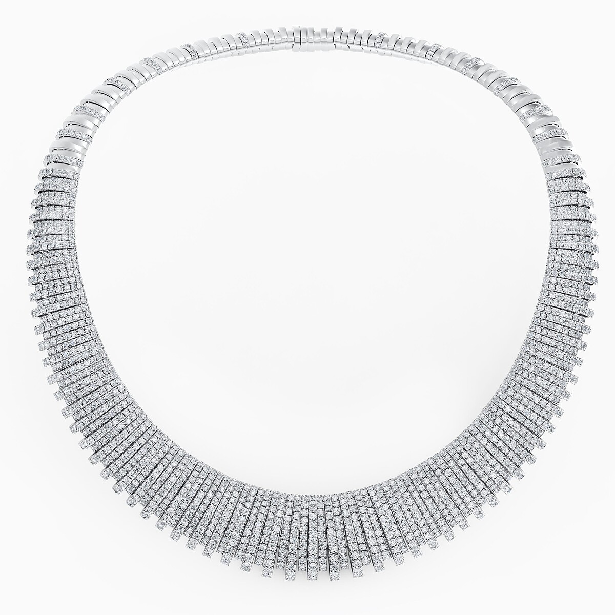 De Beers Seven Line 高級珠寶18K 白金鑽石項鍊