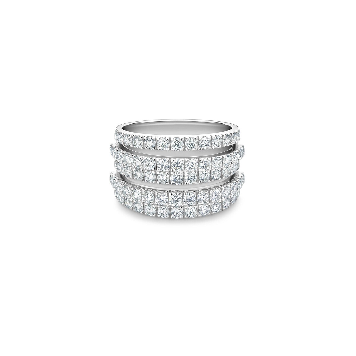 De Beers DB Classic Five Line 密釘鑲鑽戒指