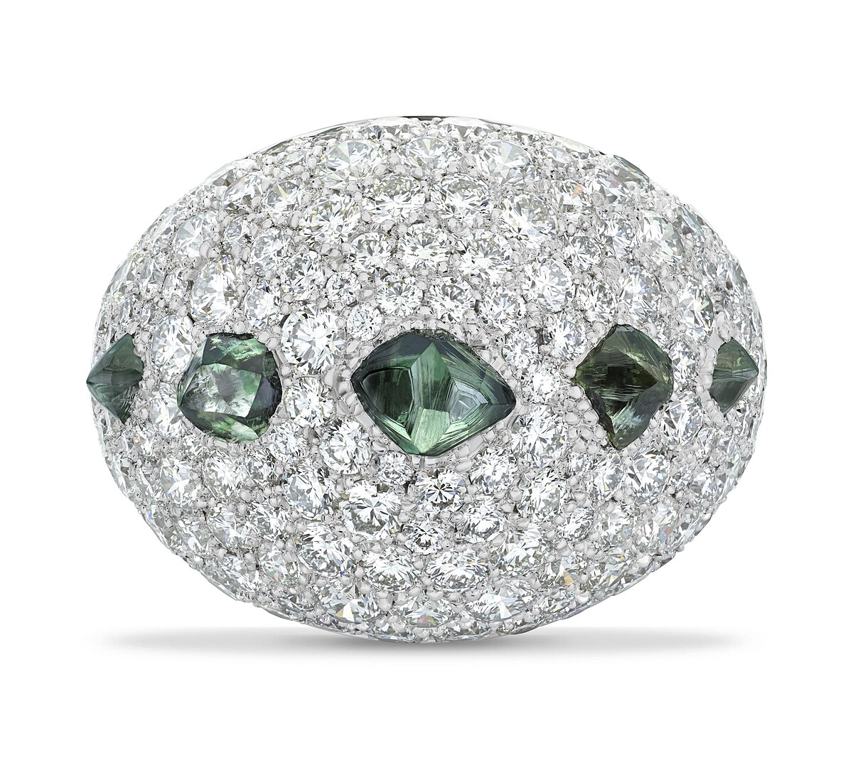 De Beers Talisman 高級珠寶18K白金鑽石原石雞尾酒戒指_訂價約NT$ 1,330,000