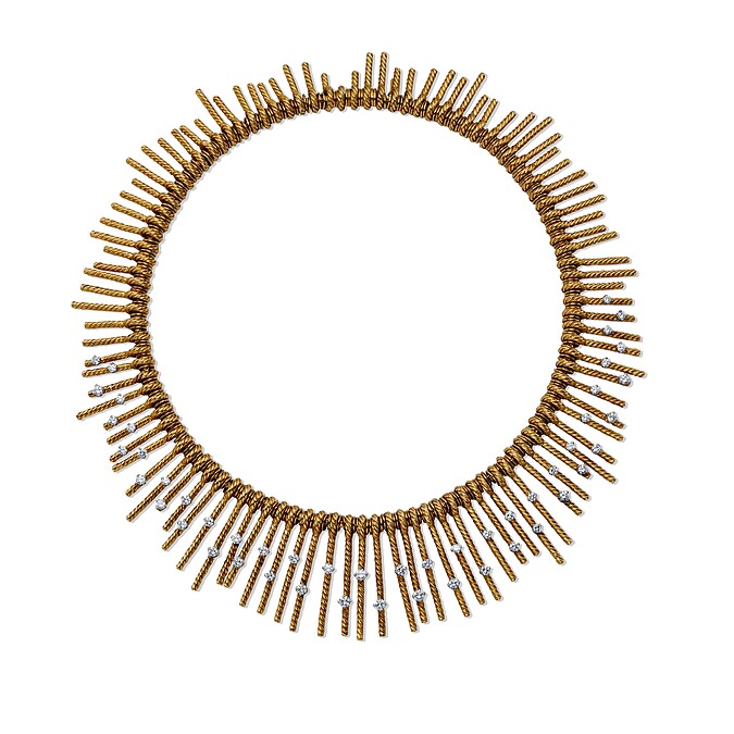 Rope 靈感來源- Jean Schlumberger for Tiffany & Co. Rope Fringe項鍊, 鉑金,黃K金,鑽石 1953(設計)_1981(製作) @古典珍藏庫 