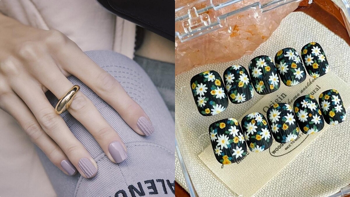 2025美甲推薦「燈芯絨美甲」15款範本！仿真布料質感溫暖又復古