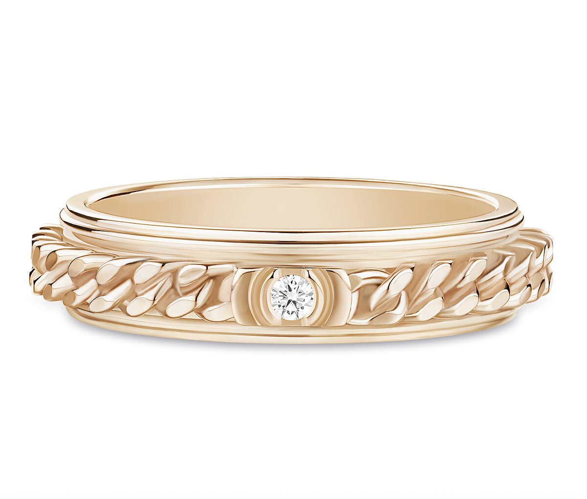 PIAGET Possession系列18K玫瑰金扭索鍊條鑽石戒指，建議售價約NT$105,000