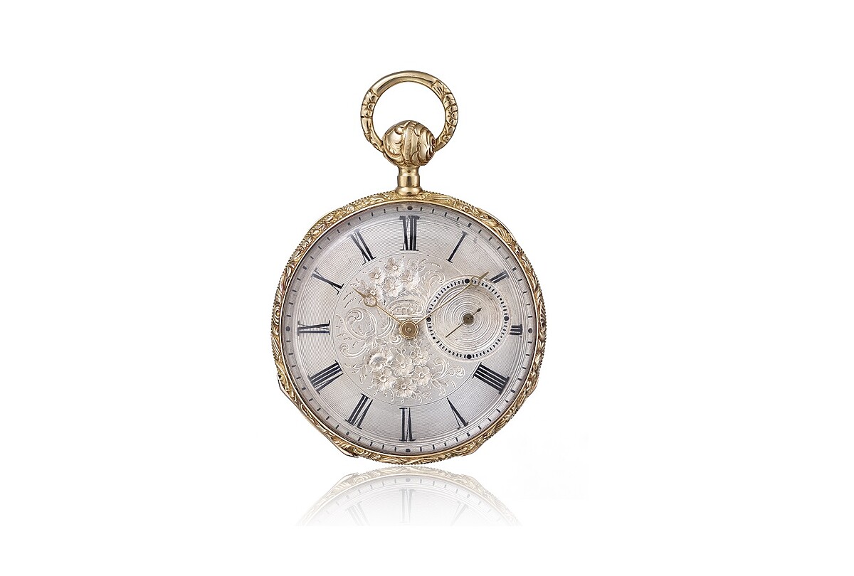 金雕與鑿雕黃金二問懷錶,1938年。