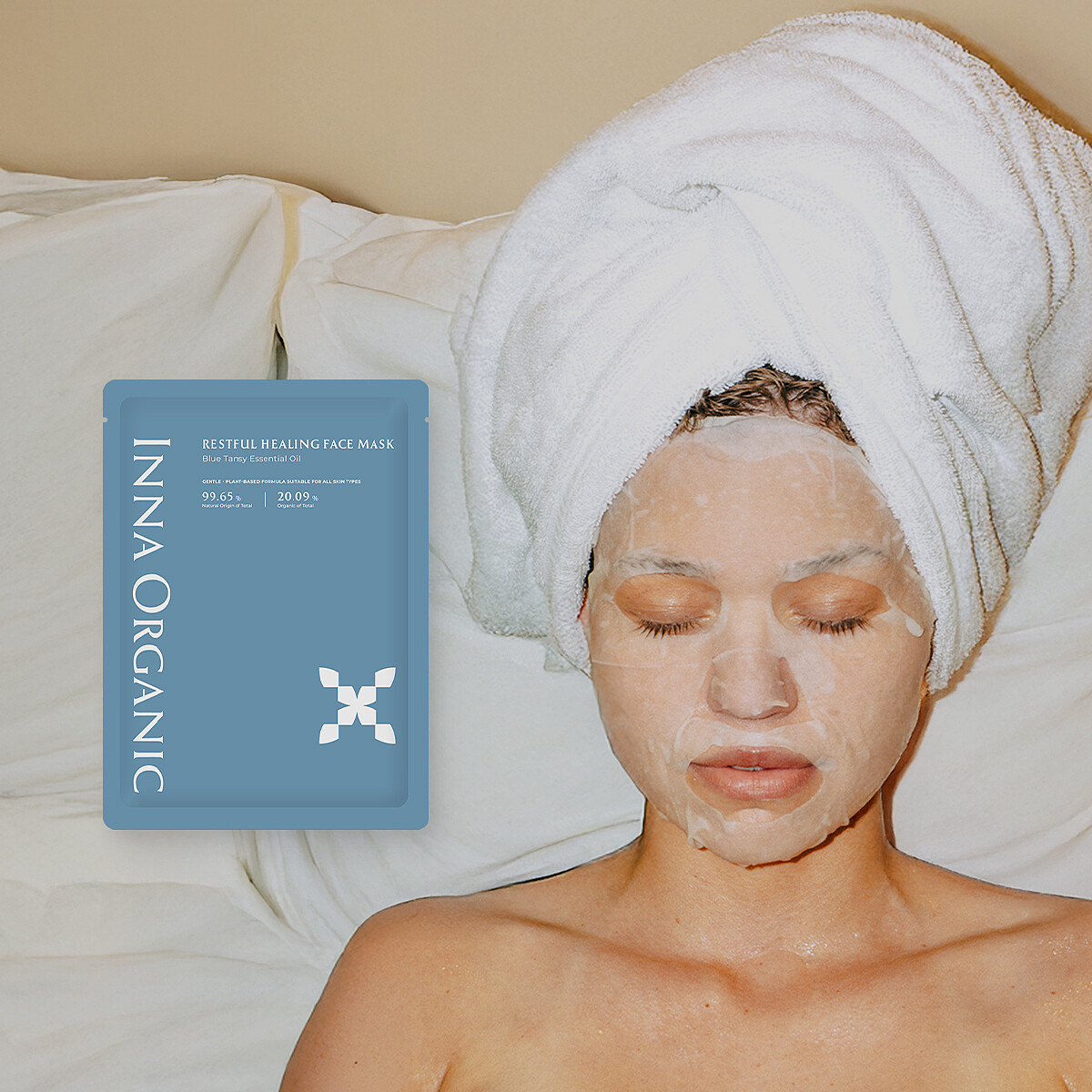 Inna Organic童顏有機藍艾菊舒眠修護精油面膜一片23ml，NT240
