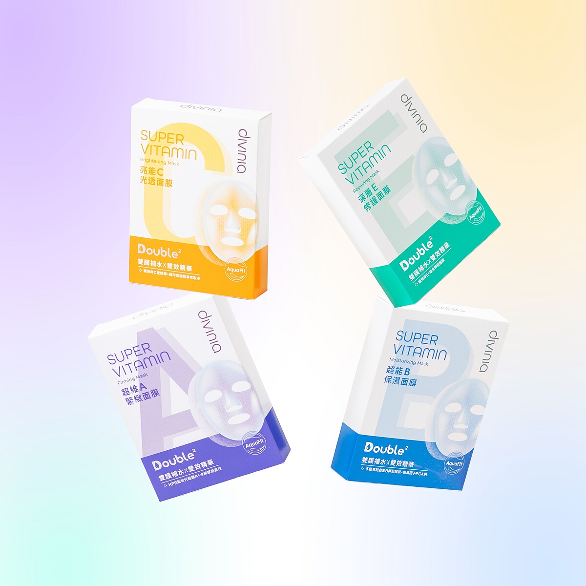 divinia蒂芬妮亞超級維他命面膜系列(共4款)一盒五入，NT399
