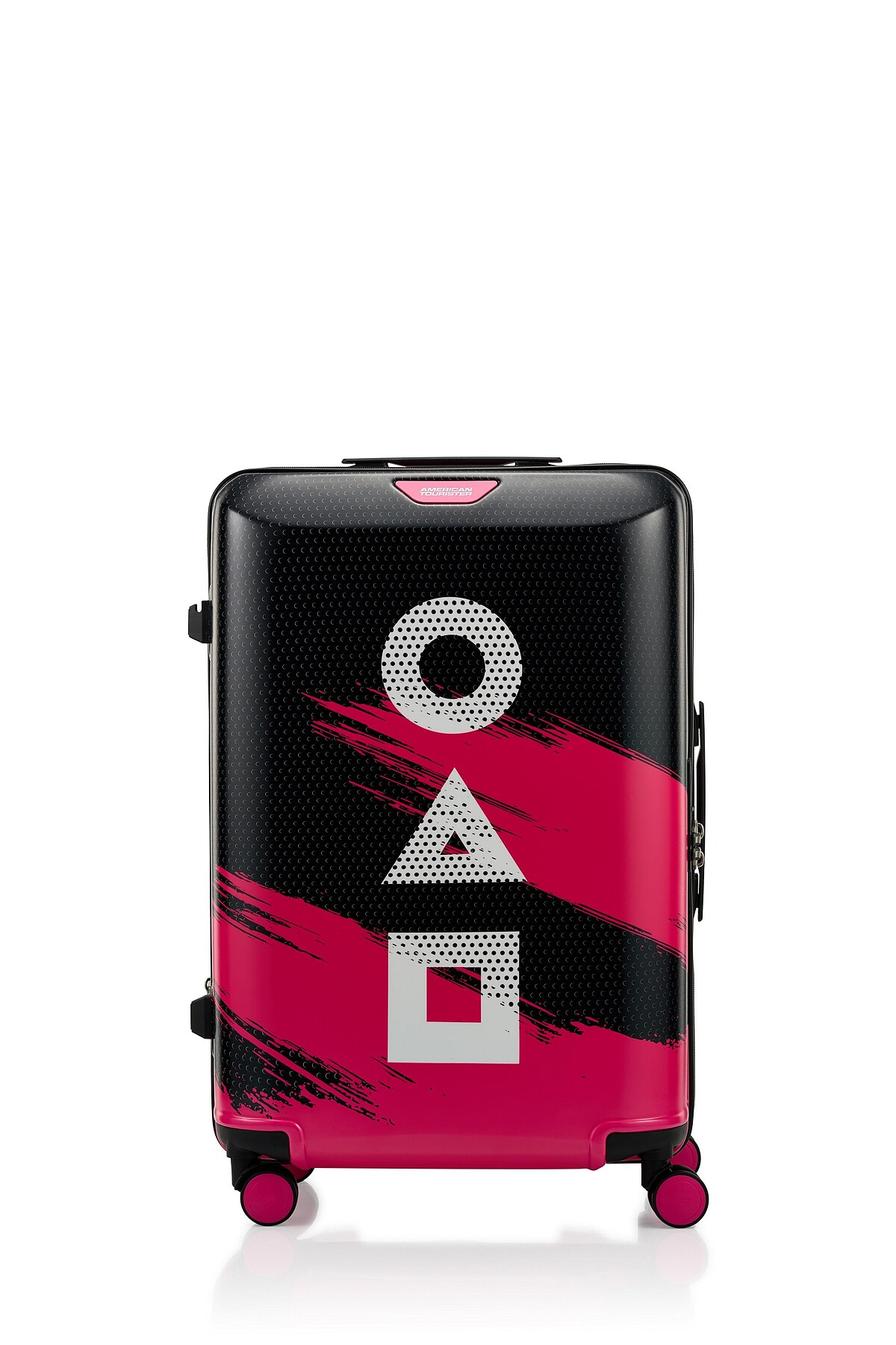 【商品圖】聯名系列 黑&墨西哥粉 24吋 行李箱 $5,480(正面)