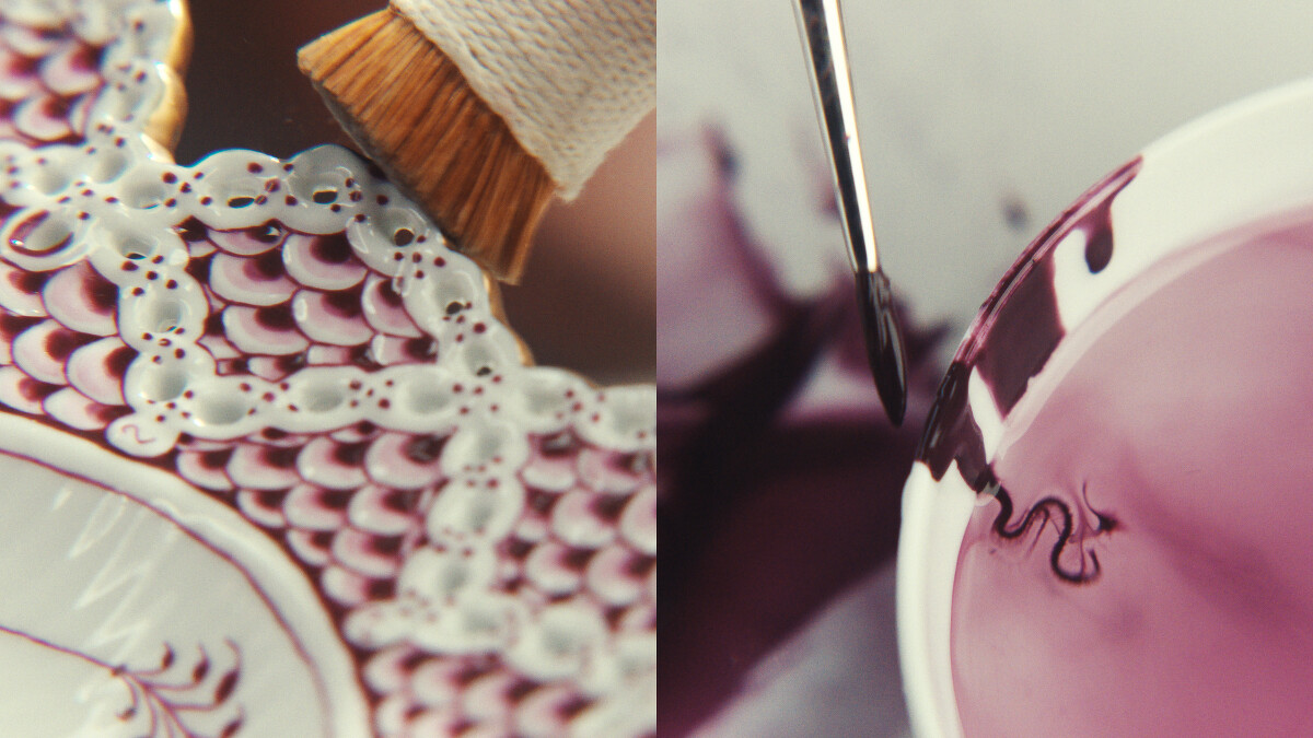 皇家哥本哈根250週年全花邊24K金紫紅唐草系列