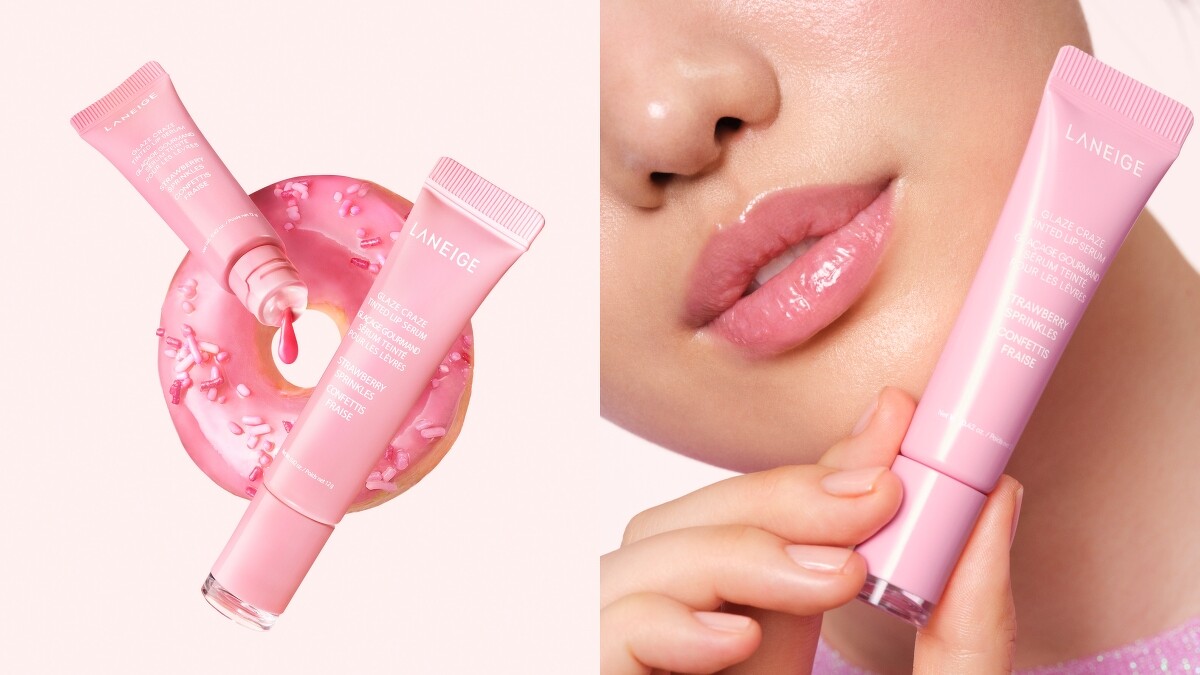 LANEIGE蘭芝甜甜圈澎潤水唇釉(#草莓裸粉STRAWBERRY SPRINKLES)12g，NT650