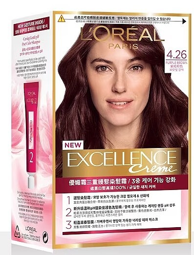 巴黎萊雅 優媚霜三重護髮染髮霜- 4.26 紫紅棕色