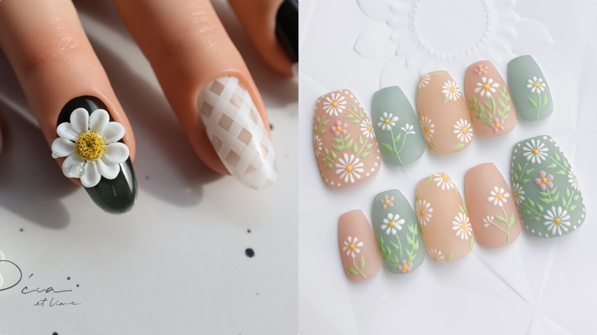2025美甲必做「雛菊美甲」20款範本推薦！可以清新脫俗，也可以和GD同款