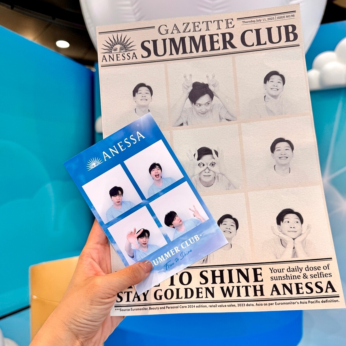 (消費任一安耐曬產品 即可體驗夏季海邊書報攤拍貼照。