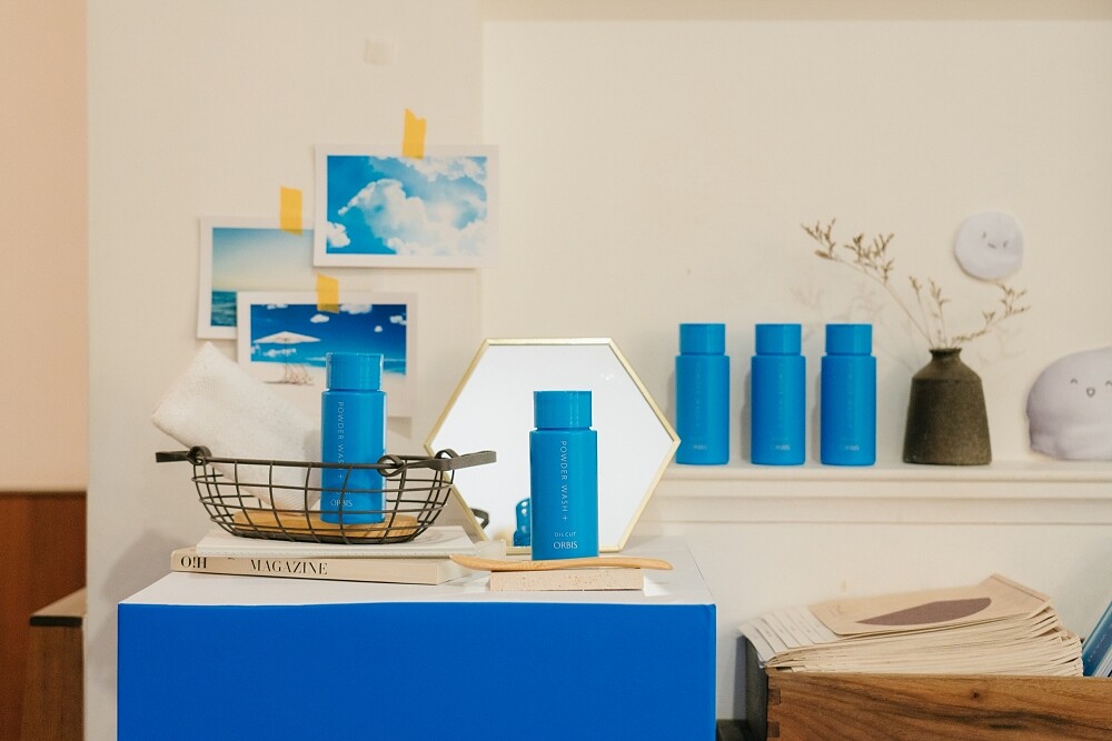 ORBIS雙重酵素潔顏粉X赤峰街名店Waku Waku Pasta期間限定，店內的展示區。