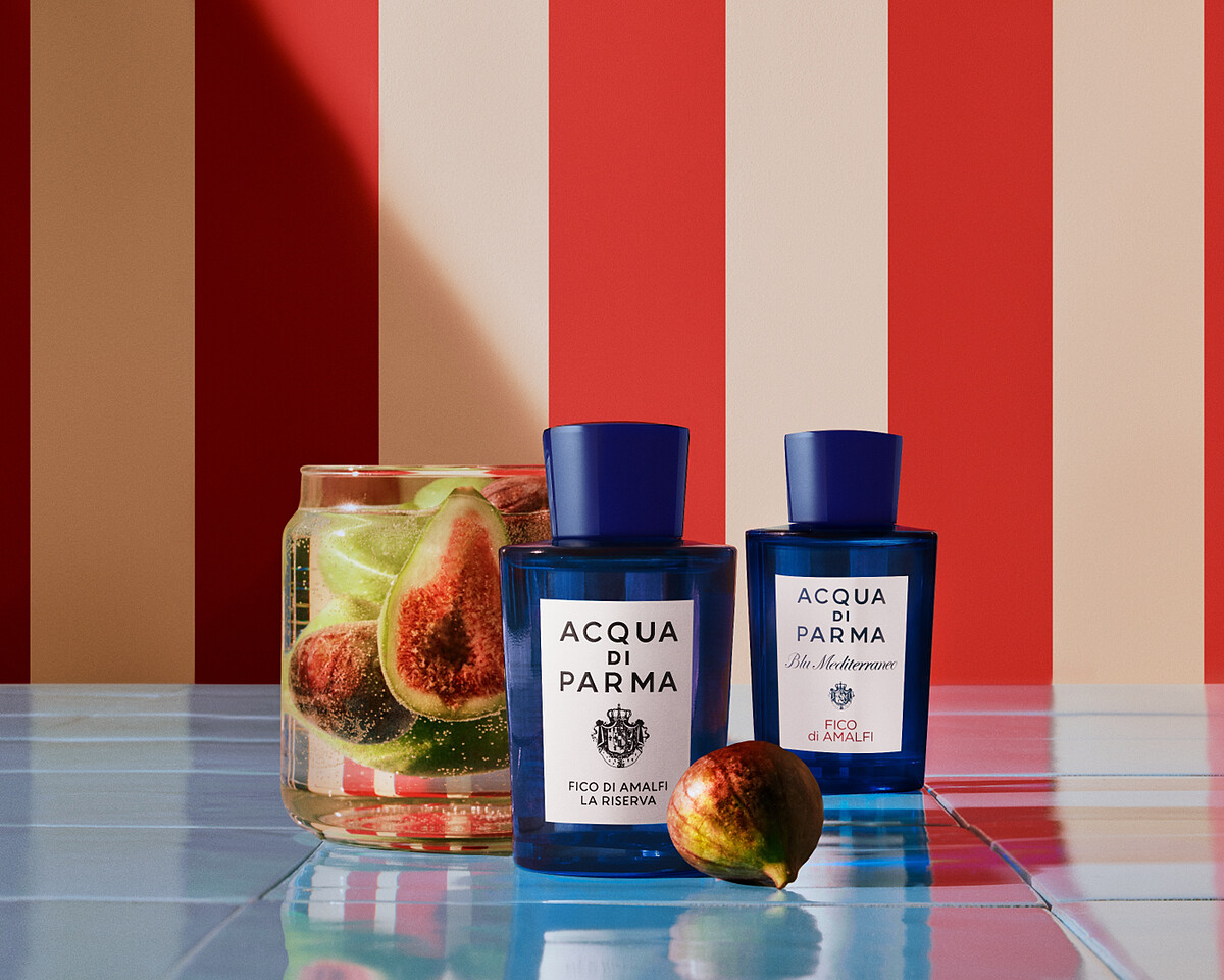 Acqua di Parma(左)阿爾瑪菲無花果珍釀淡香精50ml，NT6,800、100ml，NT9,800、180ml，NT12,600。(右)阿爾瑪菲無花果淡香水