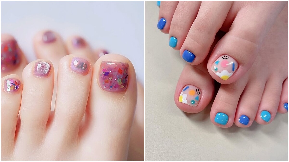 2025夏天腳美甲推薦：涼鞋必搭12款亮片、貓眼、復古風腳趾彩繪