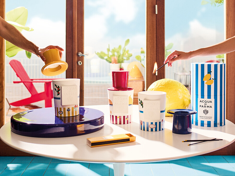 Acqua di Parma帕納里加州桂Chapeau! Candle 1.6kg+330g-夏日露臺限量版，NT35,000、卡布里香橙-Chapeau! candle1.6kg+330g-夏日露臺限量版，NT35,000阿爾瑪菲無花果Chapeau! candle1.6kg+330g-夏日露臺限量版，NT35,000