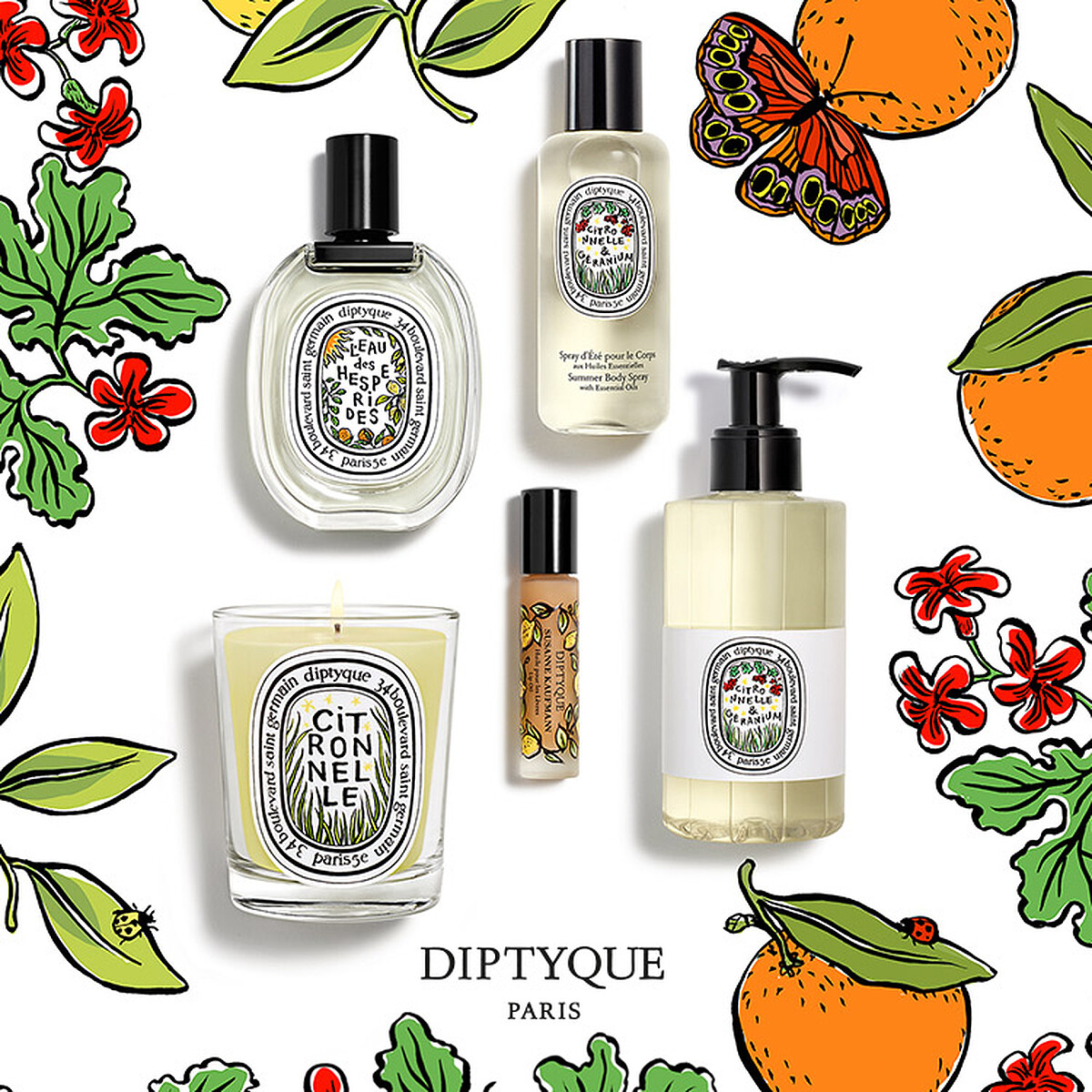 Diptyque 2025限量夏日系列形象圖。