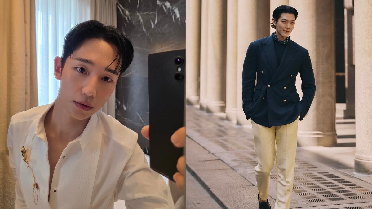 2026春夏米蘭男裝週：丁海寅（左）、金宇彬（右）