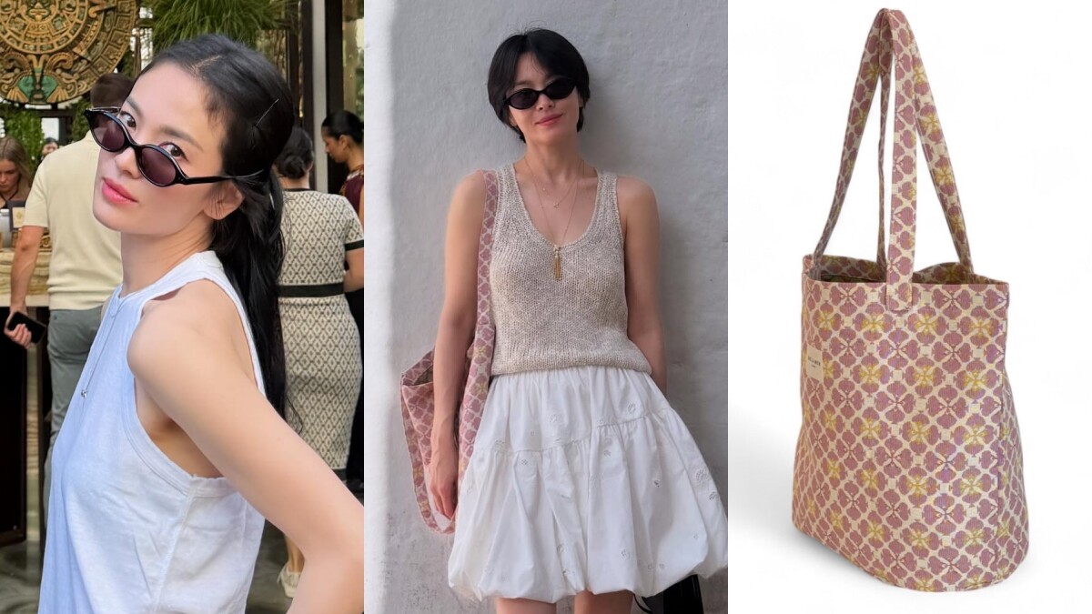 宋慧喬西班牙美照，少女澎裙配「超平價托特包」！品牌找到了，同款不用千元入手！