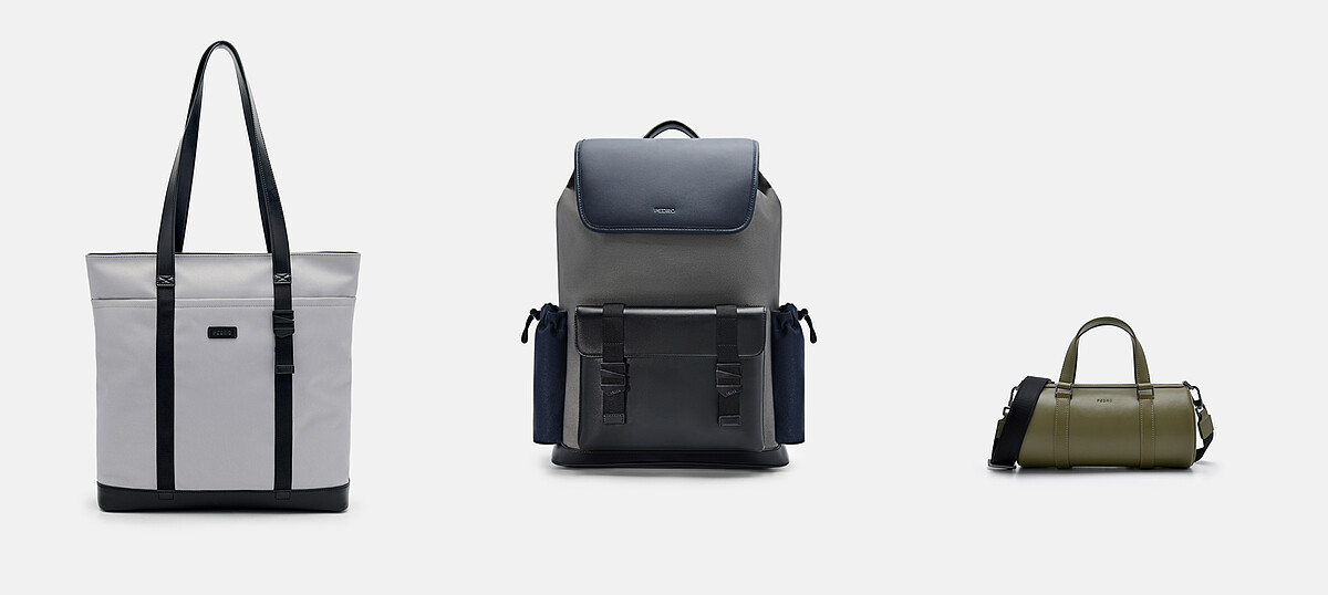 Hawke托特包，NT4,390、 Hamilton後背包，NT4,990、Alto單肩包NT3,390。